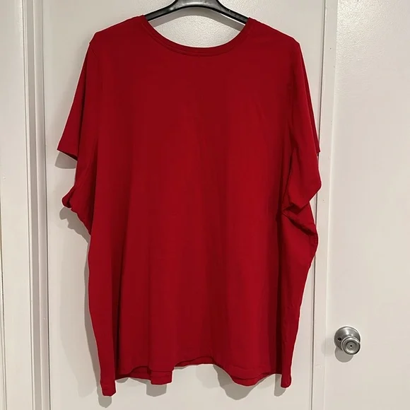 Women Within 6X (42–44) Plus Red t-shirt, 100% cotton - Picture 4 of 5